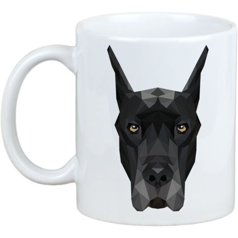 Dogue Allemand - Mug avec photo et inscription chien géométrique Art-Dog