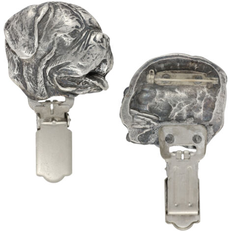 Dogue de Bordeaux, Dogue français - broche avec clip, porte-numéro de départ, cadeau pour l'exposition canine Art-Dog