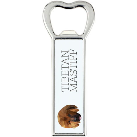Dogue du Tibet, Chien tibétain - Décapsuleur avec photo et inscription pour bière Art-Dog