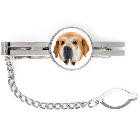 Dogue espagnol - pince à cravate géométrique avec photo et inscription Art-Dog