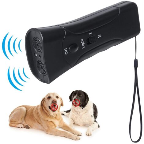 Dogue Répulsif - Répulsif Ultrason à Double Sensor LED Lumière Laser USB Rechargeable Détenteur Barking Stop Contrôle Dogue