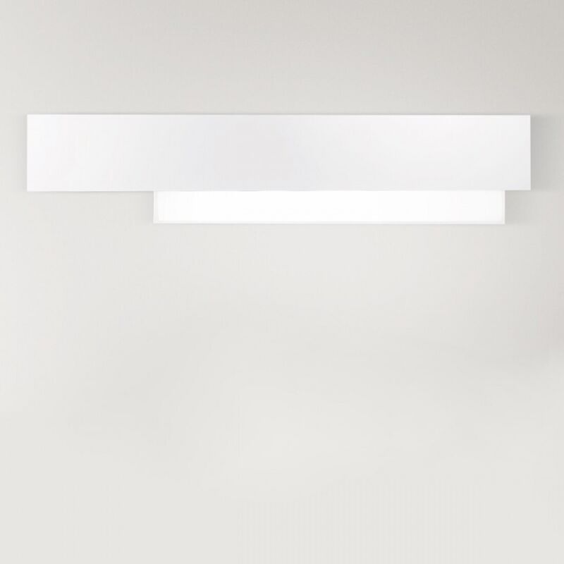 Gea Luce Licht Doha - 25W Moderne Led-Wandleuchte - Weißes Aluminium, 3000K Warmes 2110Lm, Lineares Design, Ip20, Für Innenräume, L.70x15cm Größe 25