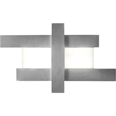 DOHA P/G - APPLIQUE COLORE ACCIAIO IN ALLUMINIO E METACRILATO A LED 3000K 4470LM 50W 104X63CM