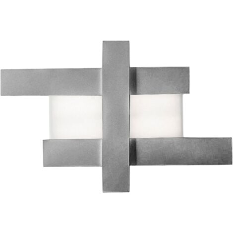 DOHA P/M - APPLIQUE COLORE ACCIAIO IN ALLUMINIO E METACRILATO A LED 3000K 3750LM 40W 84X55CM