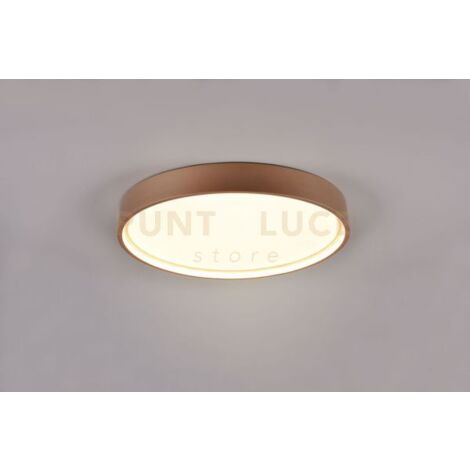 DOHA PLAFONIERA LED 29W 3260lm, 2300+3000+4000K CON BORDO METALLO CAFFE' ILLUMINATO E REGOLAZIONE TEMPERATURA DI COLORE LED D. 45CM
