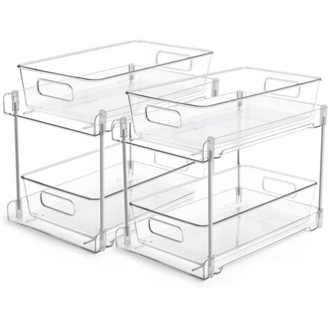 DOLASO 1-stufiger transparenter Organizer mit Trennwänden, Aufbewahrungsorganisator