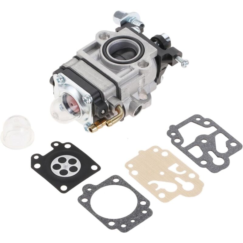 Dolaso - 15mm Carburateur pour Débroussailleuse 52cc 43cc avec Membranes Joints et Pompe d'amorçage Kit Carbu pour Debroussailleuse Taille haie