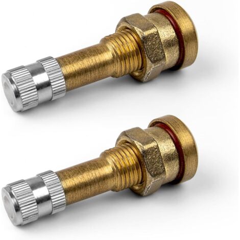 DOLASO 2 pcs Valve Pneu sans Chambre, V3-20-1 Travers Valve de Pneu Tige, 45mm, Adaptateur de Valve en Cuivre Pur, Facile Installer, pour dans Bus, Camions