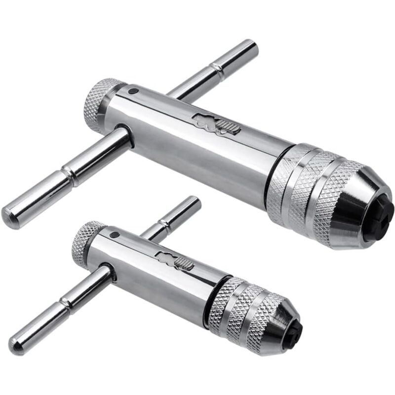 Dolaso - 2Pcs t Poignée Porte-outils avec poignée coulissante pour taraud, Porte taraud réversible à cliquet M3-M8 / M5-M12