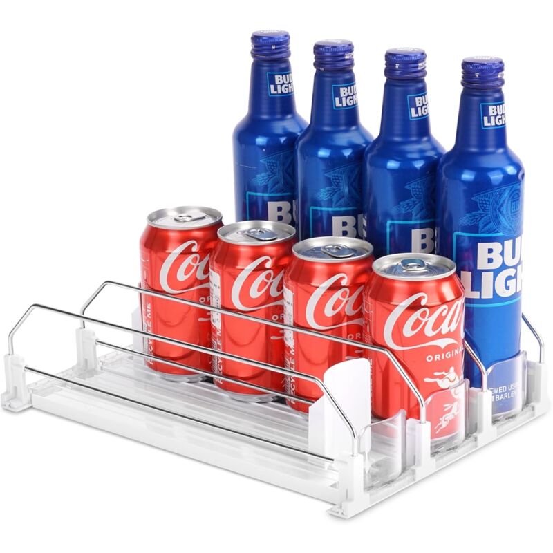Dolaso - Automatique Rangement Canette Frigo Organisateur Canette De Bière Soda Boisson Pour Réfrigérateur Cuisine Armoire Garde-Manger 12 Critères