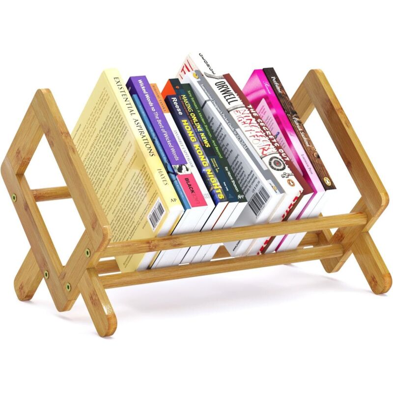 Bibliothèque enfant en bambou, 30x25x26, etagere bureau a poser sur bureau, petite bibliotheque, etagere bambou de bureau, etagere livre pour bureau