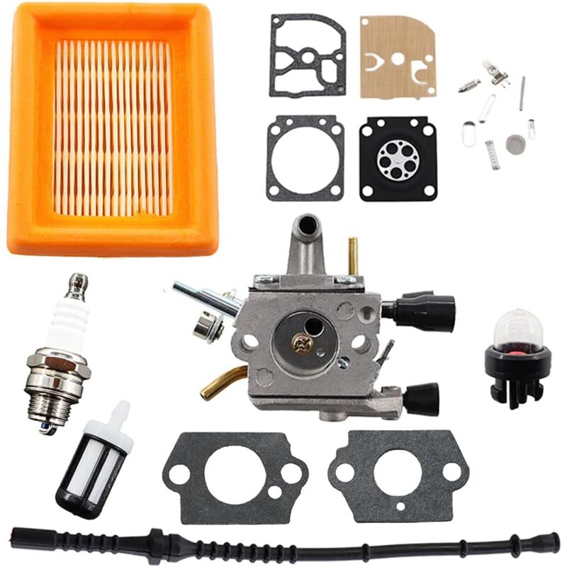 Dolaso - Carburateur avec filtre à carburant tuyau de carburant filtre à air pour Stihl FS120 FS200 FS250 FS300 FS350 FS400 FS450 FS480