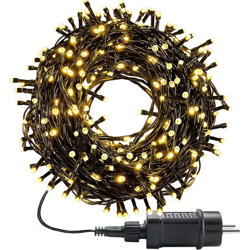 Guirlande Lumineuse Extérieure 30m 300LEDs Guirlande Lumineuse Sapin Noel Étanche, 8 Modes + minuterie + mémoire pour Décoration de Jardin, Cour,