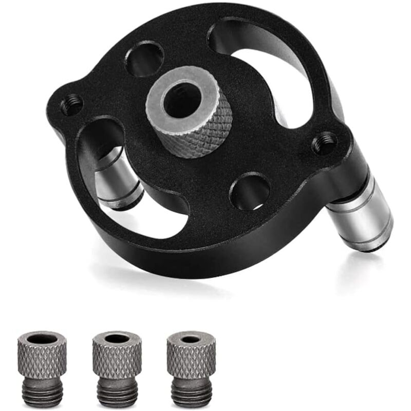 Localisateur de forage 3 trous, poinçon droit,gabarit de forage Outil de positionnement de menuiserie Guidage de forage réglable Localisateur de