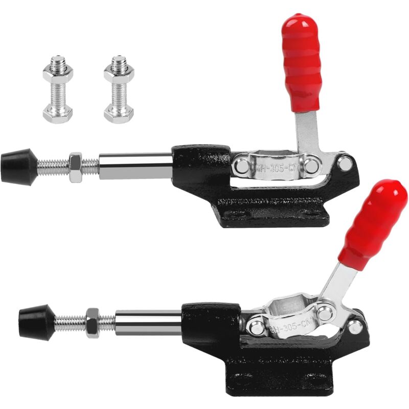 Dolaso - Lot de 2 grands tendeurs de barre de poussée - Avec vis de rechange - Pince de serrage réglable - Pour trou incliné - Aide au perçage