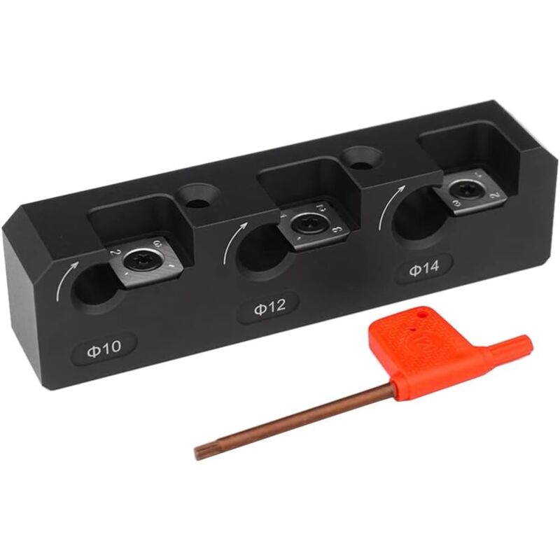 Lot de 3 lames en carbure de tungstène - 3 trous - Pour chevilles en bois - Dolaso