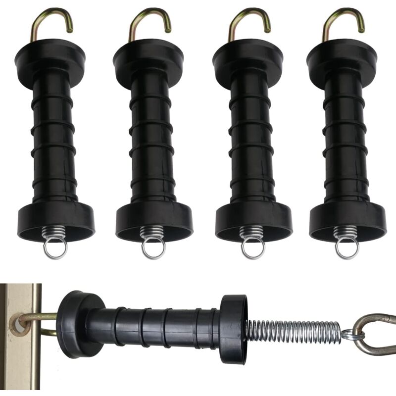 Lot de 5 poignées de portail de clôture électrique, poignées de porte isolées, poignée de porte à ressort pour clôture, facile à prendre en main