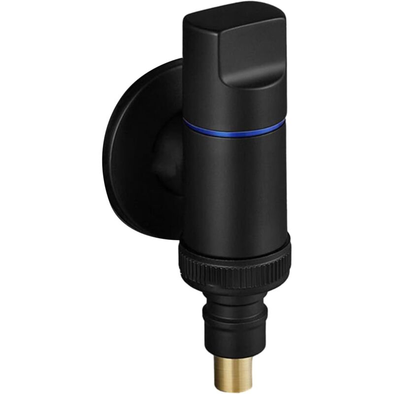 DOLASO Robinet de machine à laver en laiton avec arrêt d'eau à ouverture rapide - Noir