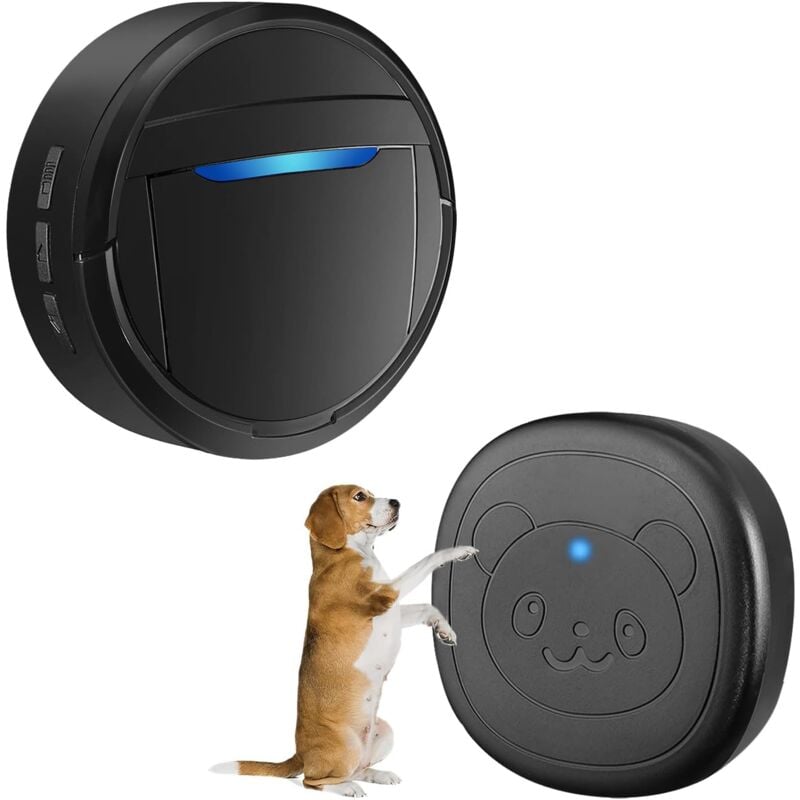 Dolaso - Wireless Dog Doorbell, Ring Bell to Go Outside, IP55 Waterproof Buttons, 55 Melodies, 4 Volume Levels & 950ft Range (Black, 1 Reciever, 1