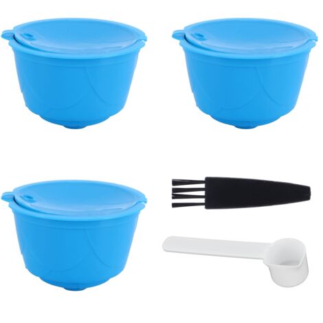 DOLCE GUSTO Kaffeemaschinen-Zubehörset mit nachfüllbaren Kapseln, Filter und Löffel (3 blaue Kapseln)