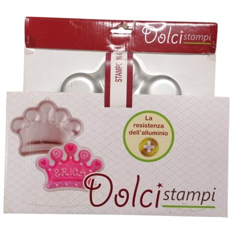 DOLCI STAMPI - TEGLIA IN ALLUMINIO A FORMA DI CORONA 25.5X20X5 CM