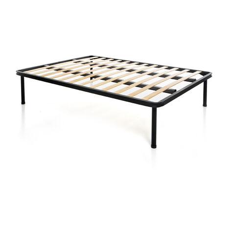 DolciSogni - Rete Ortopedica in Acciaio a Doghe Con Doppio Rinforzo per Letto Matrimoniale 140x190 con Piedi da 30 cm, Alta Resistenza, Massima Stabilità - 100% Made in Italy