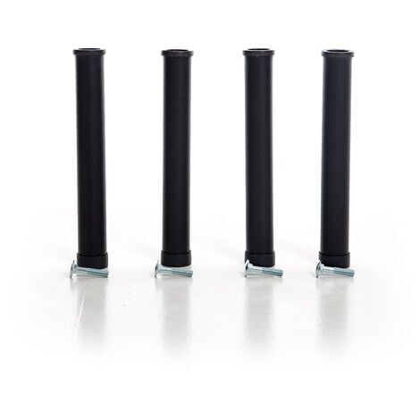 DolciSogni - Set 4 Piedini per Rete Letto, confezione da 4 Gambe Universali, con Attacco a Bullone Singolo M10, Lunghezza 35 cm, Alta Resistenza - 100% Made in Italy