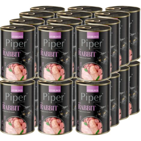 DOLINA NOTECI Piper RABBIT comida h煤meda para gatos esterilizados 24x400g