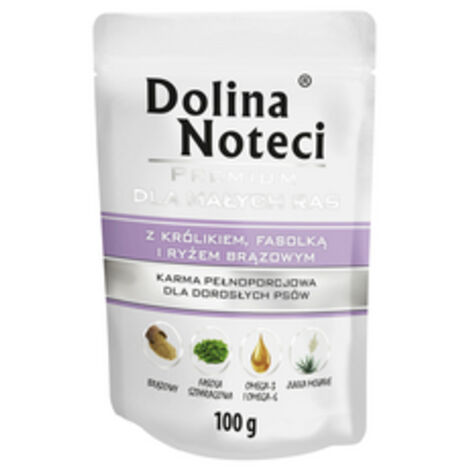 Dolina Noteci Premium Aliment humide pour chiens de petites races au lapin, sachet de 100 g