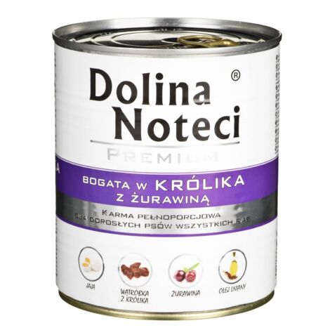Dolina Noteci Premium - Nassfutter für Hunde mit Kaninchen und Cranberries, 800g