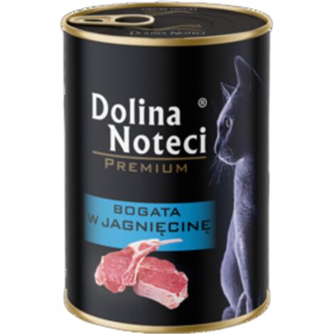 Dolina Noteci Premium Nassfutter für Katzen, Dose Lamm, 400 g