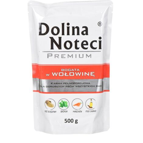 DOLINA NOTECI Premium reich an Rindfleisch - Nassfutter für Hunde - 10 x 500 g