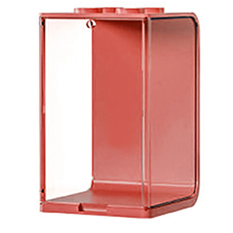 Doll Display Case ABS Transparent Stackable Clear Display Box Toy Storage Stand for Mini Figures Collectibles Small Red
