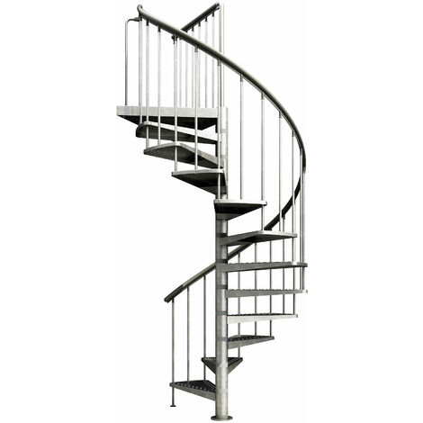 Dolle Aussentreppe Gardenspin 307,5-352,5cm Geschosshöhe 14 Stufen Metall gelocht Aussen-Ø125cm