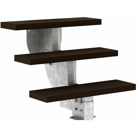 Dolle Außentreppe Gardenstep 80cm breit 3 Stufen Trimax dunkelbraun 55,5-67,5cm Steigungshöhe ohne Geländer