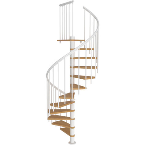 Dolle Spindeltreppe Montreal Buche/weiß 252-282cm Geschosshöhe Ø140cm