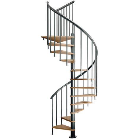 Dolle Spindeltreppe Montreal Eiche/anthrazit 252-282cm Geschosshöhe Ø120cm