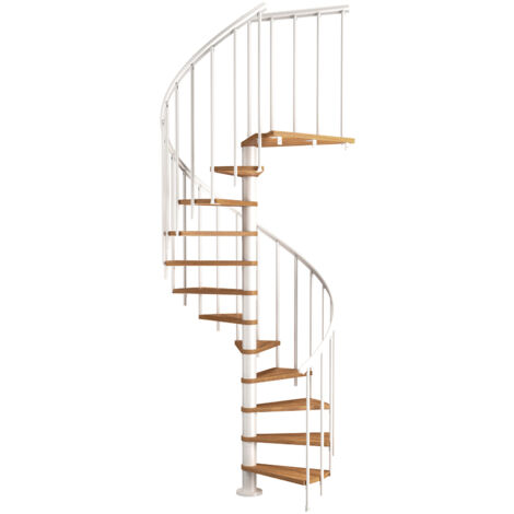 Dolle Spindeltreppe Montreal Eiche/weiß 252-282cm Geschosshöhe Ø120cm