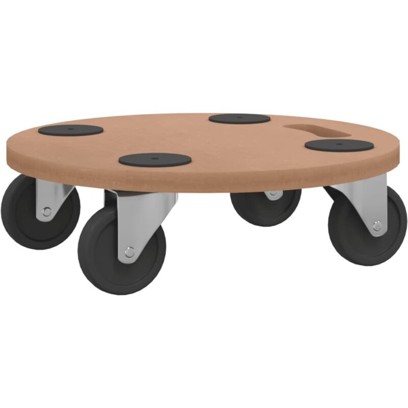 Dolly Trolleys 6 pcs Round Engineered Wood Vidaxl