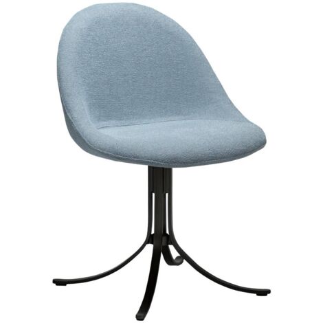 Dolo Esszimmerstuhl Drehfuß Bouclé blau.