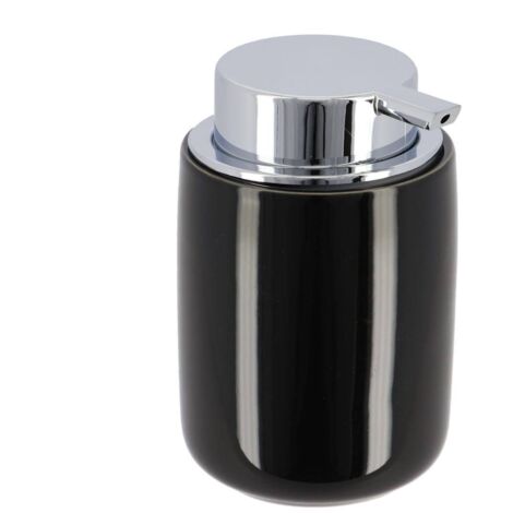 Dolomit seifenspender rund chrom pumpe 235 ml - schwarz - Tendance