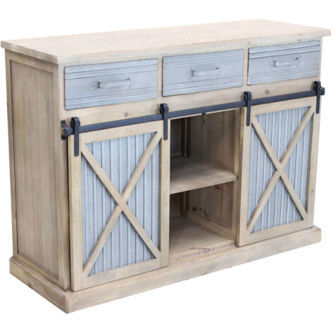 DOLPH MOBILE 3 CASSETTI IN LATTA E ANTE A SCORRIMENTO 113X39,5X81 CM BICOLOR