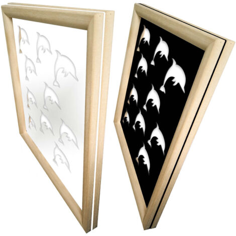 DOLPHIN - Moduli Decorativi in Legno e PVC - Misura: 48x48 cm - Colore: bianco
