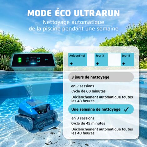 Dolphin Nautilus EON 100 Robot Piscine Sans Fil pour Piscines jusqu'à 15 m, Filtration Fine, Contrôle par App