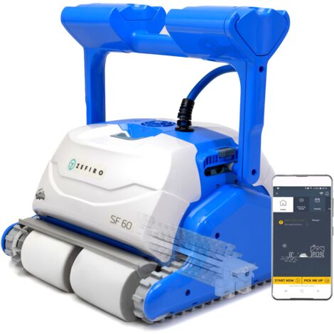 Dolphin ZEFIRO SF60i IoT Wi-Fi Bluetooth Smart Active Timer Gyro Digital - Robot Elettrico Pulitore per Piscina fino a 15 Mt - Rivestimento in Ceramica Cemento Verniciato Vetroresina & PVC con Gradino