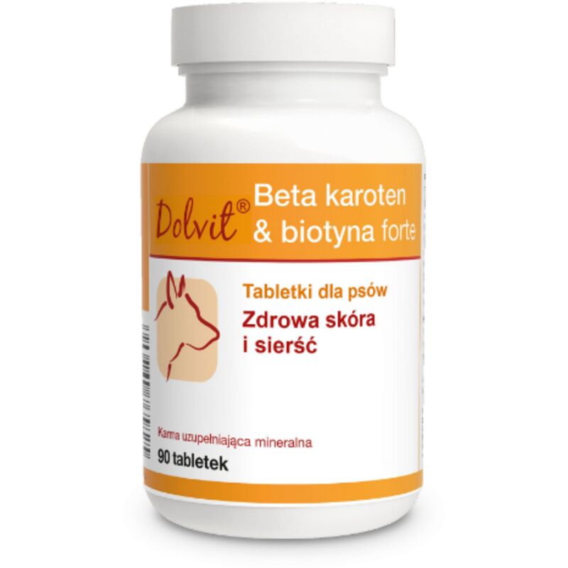 Dolvit Bêta-carotène et biotine Forte peau et pelage sains POUR CHIENS 90 comprimés.
