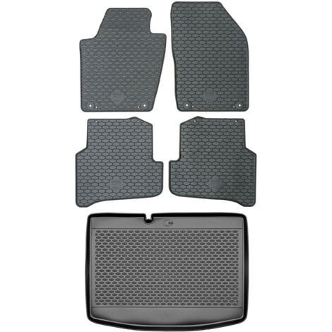 DOMA 290101 Tapis de coffre + DOMA 219304 Tapis de sol - Skoda Fabia III Hatchback de 2014 à 2021, plancher avant AV2 - INSTALLÉS