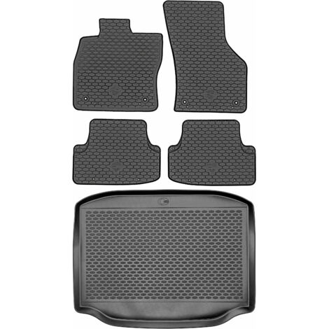 DOMA 290200 Tapis de coffre + DOMA 217876 Tapis de sol - Seat Leon III Hatchback de 2012 à 2019, plancher AV2 avant - INSTALLÉS