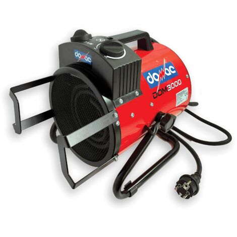 Domac – Chauffage de chantier électrique 3000W pour 30 m² – Système anti-incendie – Ventilateur 2 vitesses – Thermostat réglable