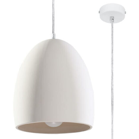 Dome Ceramic Pendant Light White E27 Dome Keramik Pendelleuchte Weiß E27
